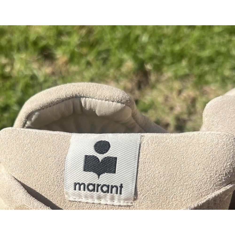 ISABEL MARANT Women’s Balskee High-Top Leather Wedge Sneakers Beige Suede EU 38 - Picture 2 of 12
